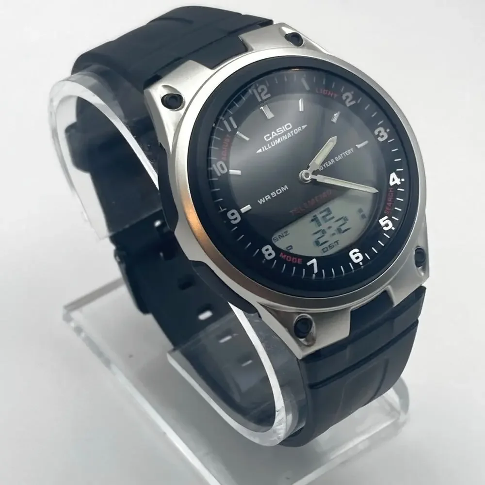 Casio Telememo Sports Analog Digital Combo Mens Watch 40mm - Adjustable -WR 50m